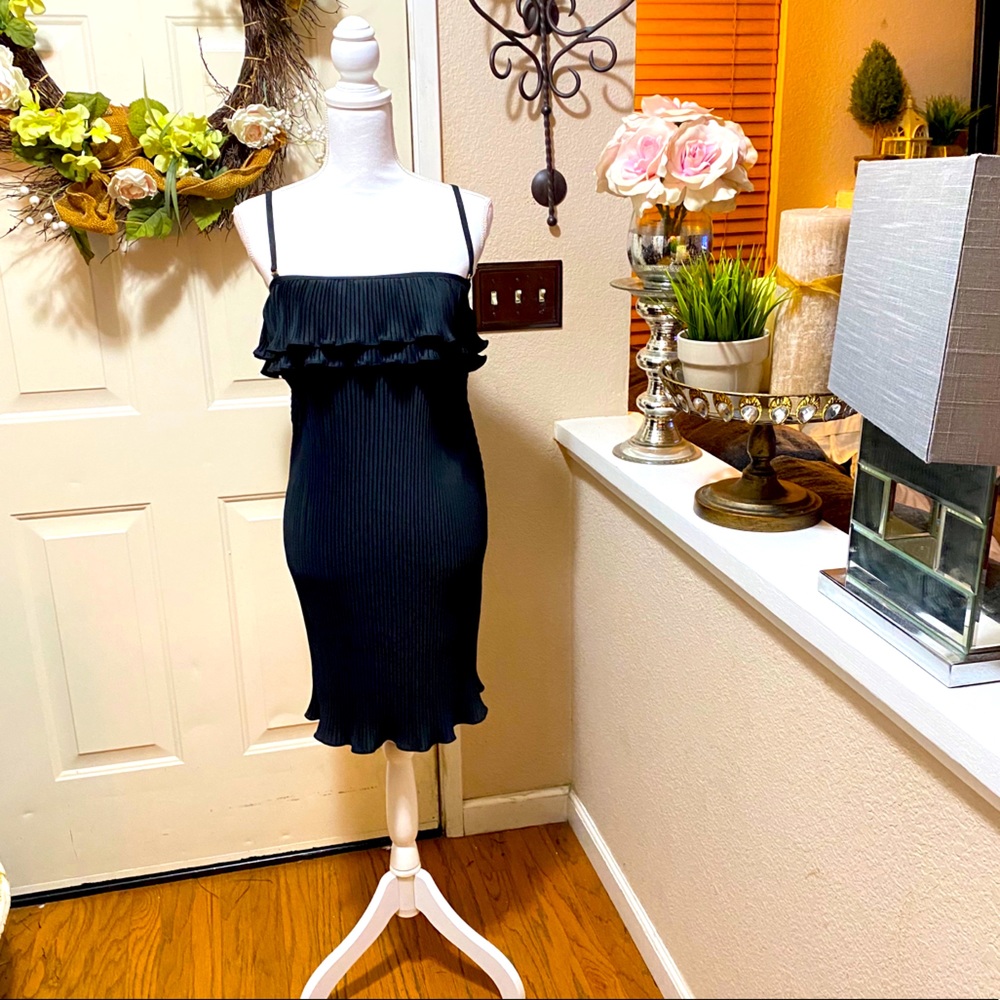 Juicy Couture Black Ruffle Tiered Midi Dress